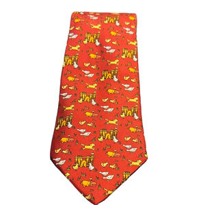 Salvatore Ferragamo 100% Silk Tie with Animal Print Design